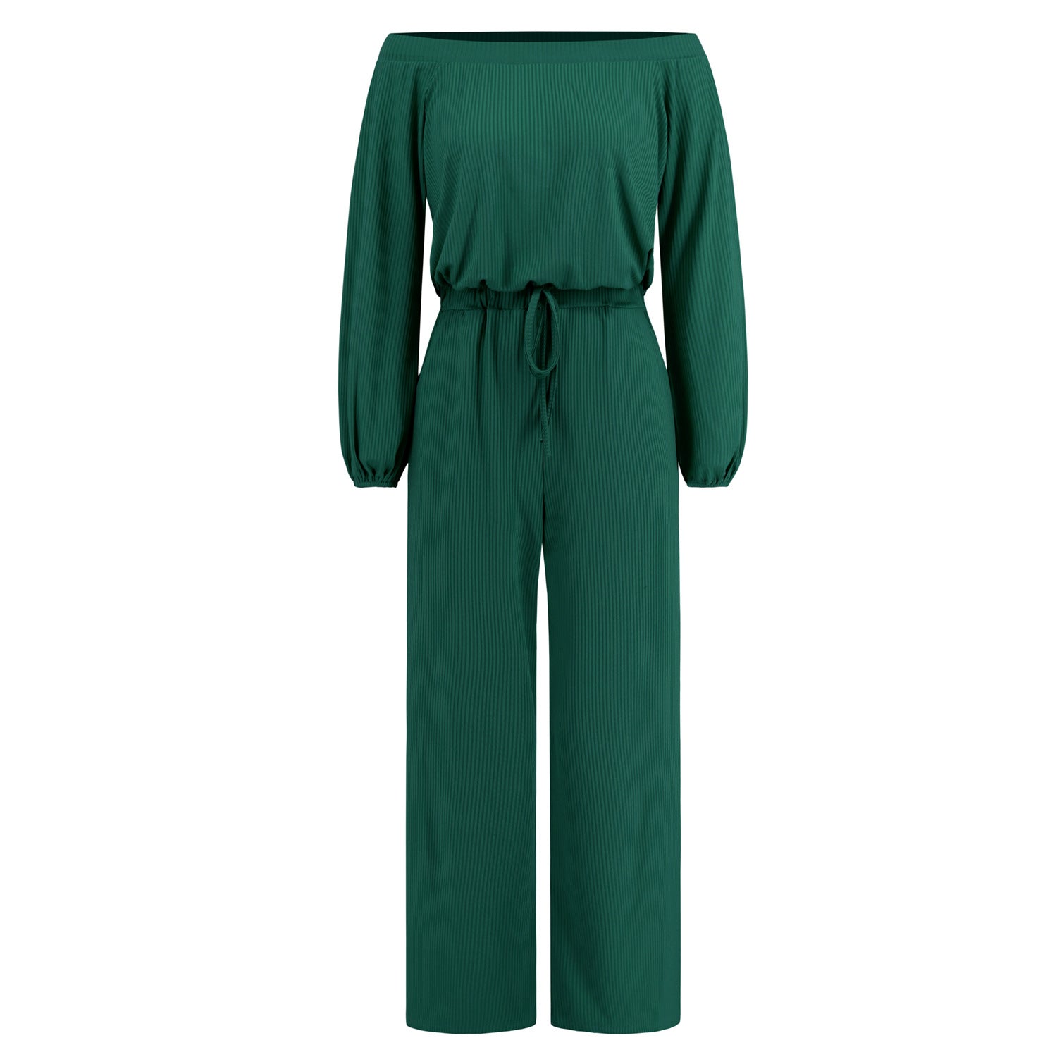 Autumn And Winter New Casual Off-shoulder High Waist Lantern Sleeve Jumpsuit